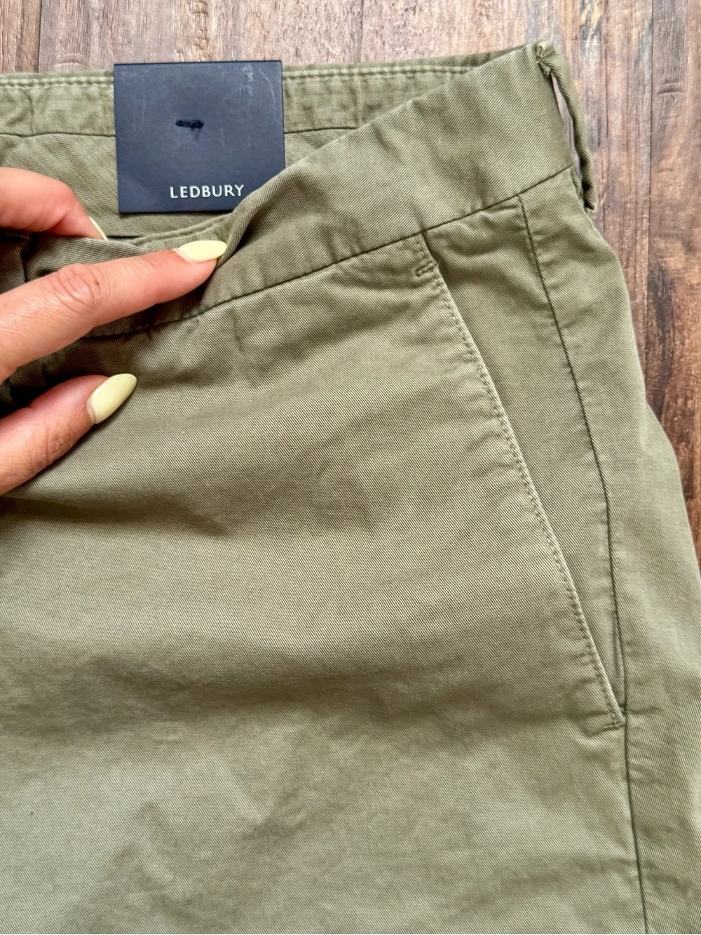 Ledbury Richmond Men's Olive Green Chino Shorts, Size 40